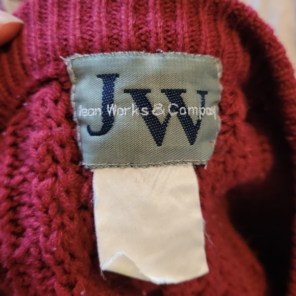 Vintage chunky burgundy knit sweater - Picture 6 of 7